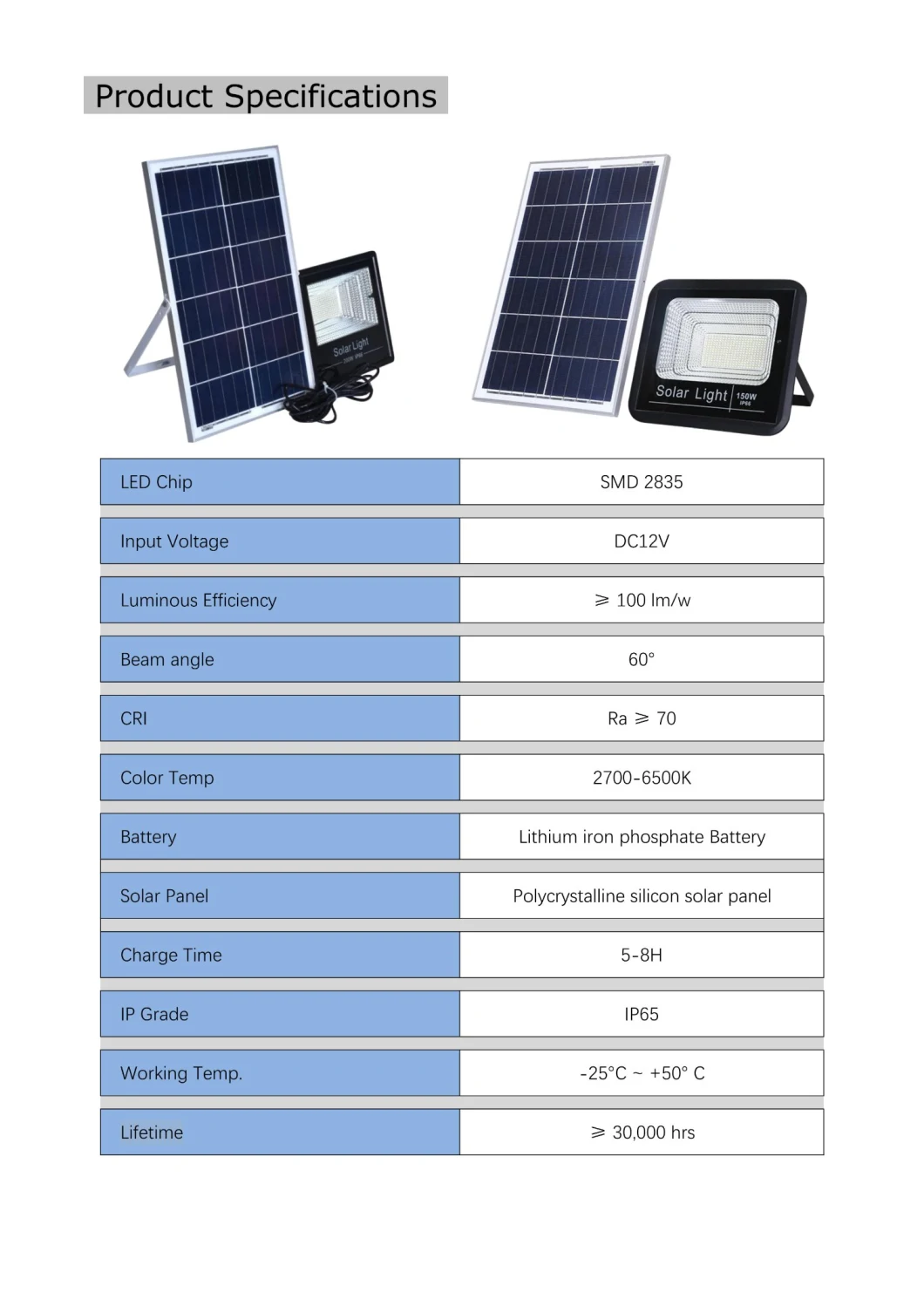 Factory Sale Solar Flood Light 300W LED Light